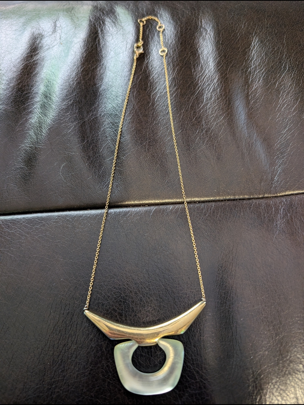 Alexis Bittar Gold-Tone Iridescent Hoop Necklace
